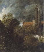 John Constable View in  Garden at Hampstead,with a Red House beyond USA oil painting artist